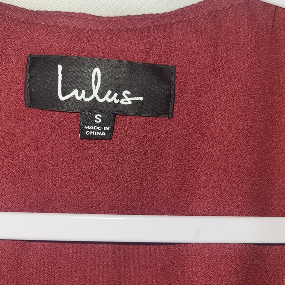 Lulus Wild Winds Burgundy Floral Print High-Low Wrap Dress small - Picture 6 of 7